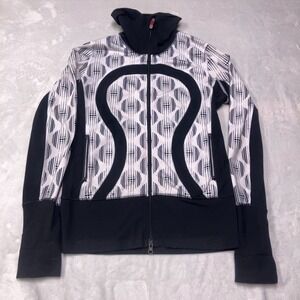 VTG Lululemon Scuba Funnel-Neck Women's 8 Full Zip Rare Pattern Thumb Holes Y2K‎